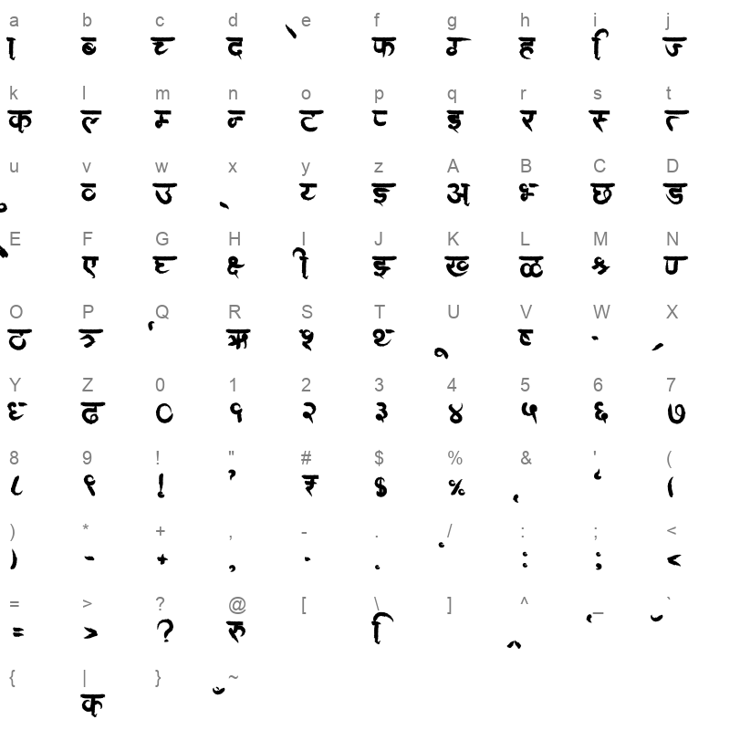 AMS Aakul 2 Regular Character Map