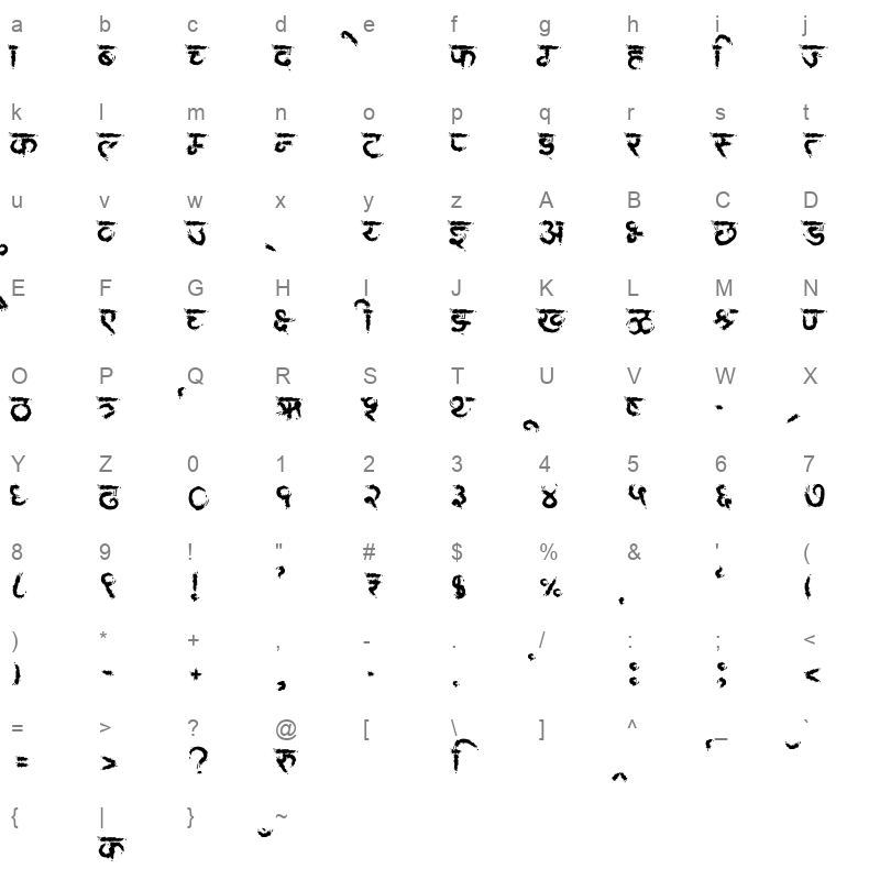 AMS Aakul 3 Regular Character Map