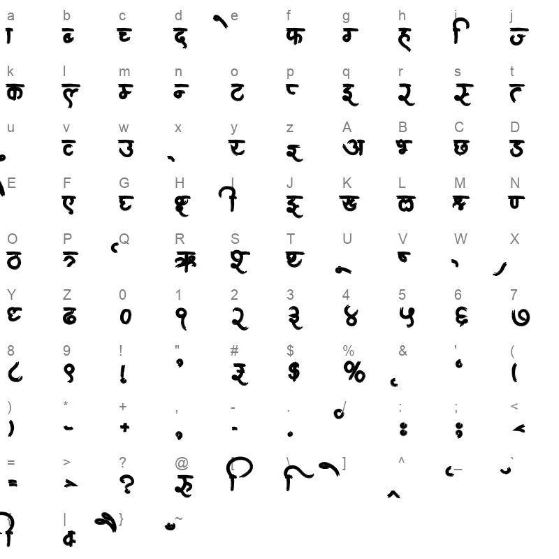 AMS Aakul 4 Regular Character Map