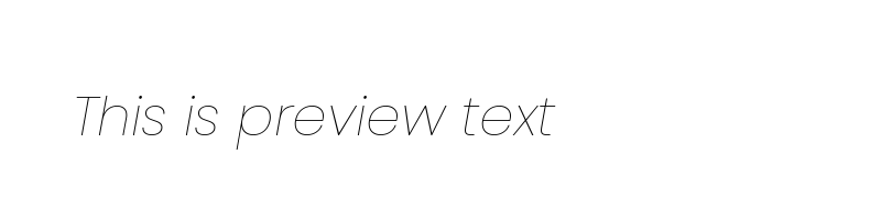 font preview of Poppins ThinItalic